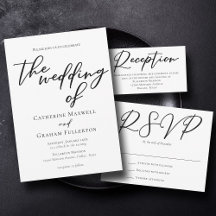 Simple Black Typography Modern Formal Wedding