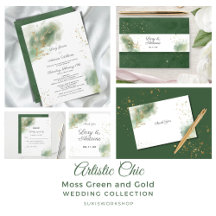 Artistic Chic Wedding - Moss Green and Gold