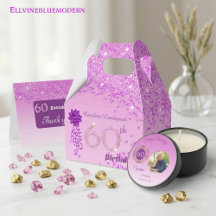 Whimsical Pink & Gold Glitter   60th Birthday
