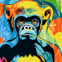 sad bonobo  - Comic Style, Pop Art Serie