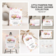 Little Pumpkin Pink Truck Baby Shower Collection