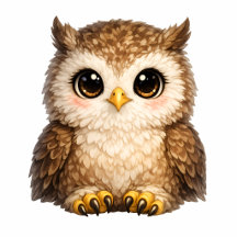 Cute Woodland Owl Minimalist Illustration with Pos