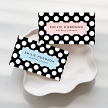 Black and White Polka Dots Business Cards
