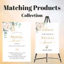 Bridal Shower - white floral eucalyptus greenery