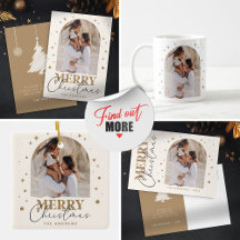 Modern Minimalist Gold Christmas Photo Arc