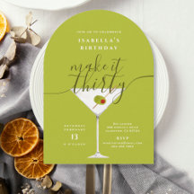 Make It Thirty Green Martini 30th Birthday Party 