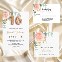 Sweet 16 - floral eucalyptus balloon fonts