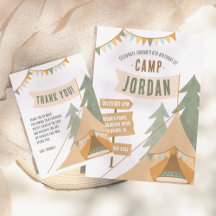 Camping Theme Outdoor Adventure Boy Birthday Party