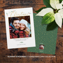 Elegant Gold Typography Christmas Stationery 