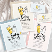 Baby is Brewing Beer & Baby Bottle Baby Shower
