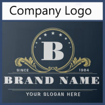 Elegant  Monogram Company Logo Design coasters 