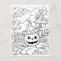 Color Your Own Halloween Scene