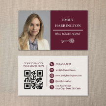 Classic Key Maroon Real Estate Agent Branding