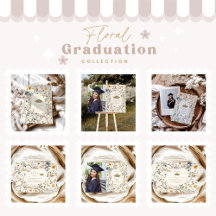 Vintage Elegant Floral Graduation 