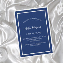 Birthday party - navy blue white - Men