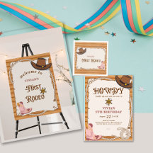 Western Cowgirl Rodeo Country Birthday