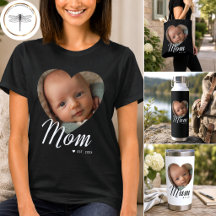 Mom & Mum Established Script Heart Photo Gifts