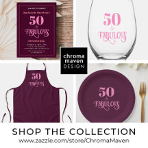 50 and Fabulous Burgundy Birthday Party
