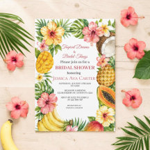 Tropical fruits & Flowers Hawaiian Bridal shower