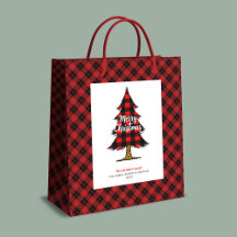 Buffalo Red Black Plaid Christmas Gift Bags #42F