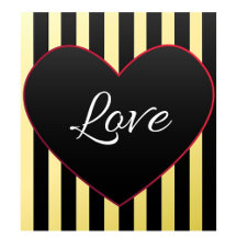 Love, Black Heart and Strips Design