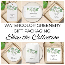 Watercolor Greenery Gift Packaging Collection