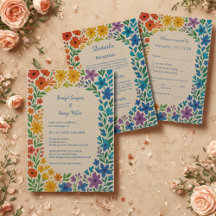 Rainbow Wildflower Rustic Floral Wedding Suite