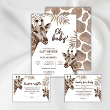 Oh Baby Mama and Baby Giraffe Neutral Baby Shower