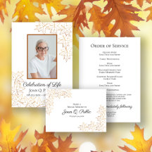 Fall Maple Leaves Funeral Service Memorial