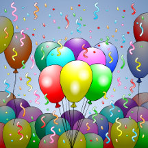 Party Balloons and Confetti
