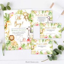 Jungle Animals Baby Shower Set