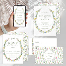 Colorful wildflower garden botanical wedding