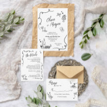 Trendy Scribble Doodle Script Wedding