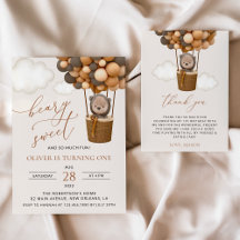 Bear and Brown Balloons Birthday Collection