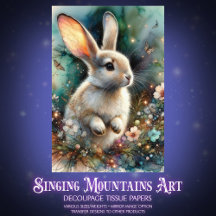 Rabbit Decoupage Tissue Paper 