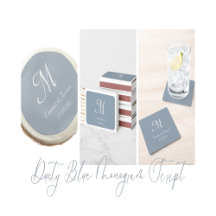 Dusty Blue - Monogram Script 