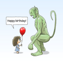 The Girl and the Goblin's birthday supplies.