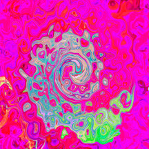 Groovy Abstract Teal Blue and Red Swirl