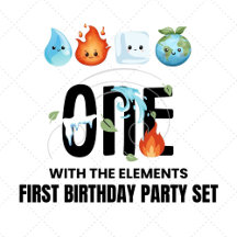 ONE With The Elements First Birthday Party Set
