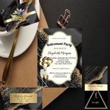 Elegant Stylish Gold Glitter Sequins Black Marble 