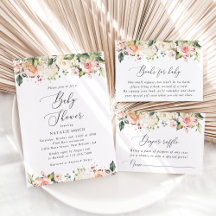 Pink and White Flowers Baby Shower Collection