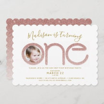 Rose Gold Glitter ONE 1st Birthday