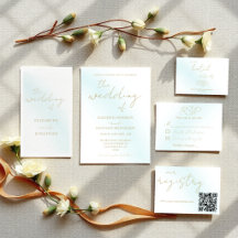 Blue Watercolor Wave Wedding