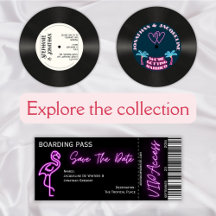 Retro Music Wedding Invitations