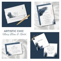 Artistic Chic Wedding - Navy Blue and Gold 