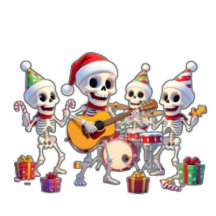 Funny Skeleton Band Christmas & New Year – 3D Cart