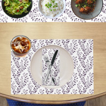 Modern Boho Floral Pattern Plum Kitchen & Dining