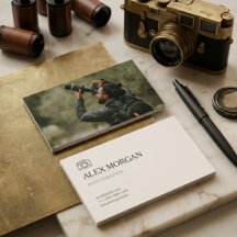 Minimal Professional Logo Photo Business Card