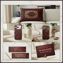 Vintage Victorian Burgundy Wine Leather Office 