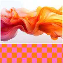 Vintage Neon Pink and Orange Checkered Collection